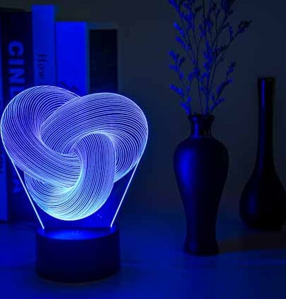 Twist Abstract LED 3D Night Light – Colorful Acrylic Table Lamp for Baby's Room & Mood Lighting