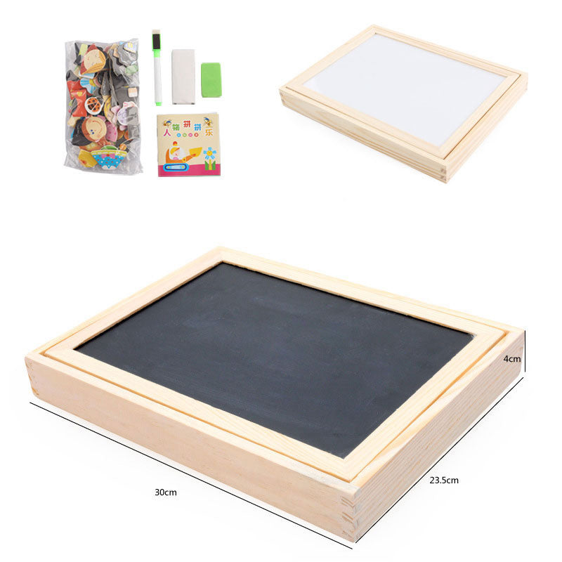 Multifunctional Magnetic Kids Drawing Board – Educational Wooden Puzzle Toy for Learning & Play