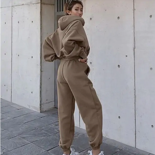 Women Warm Hoodie and Pants Set