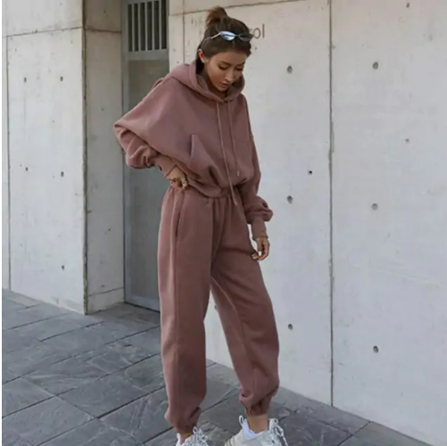 Women Warm Hoodie and Pants Set